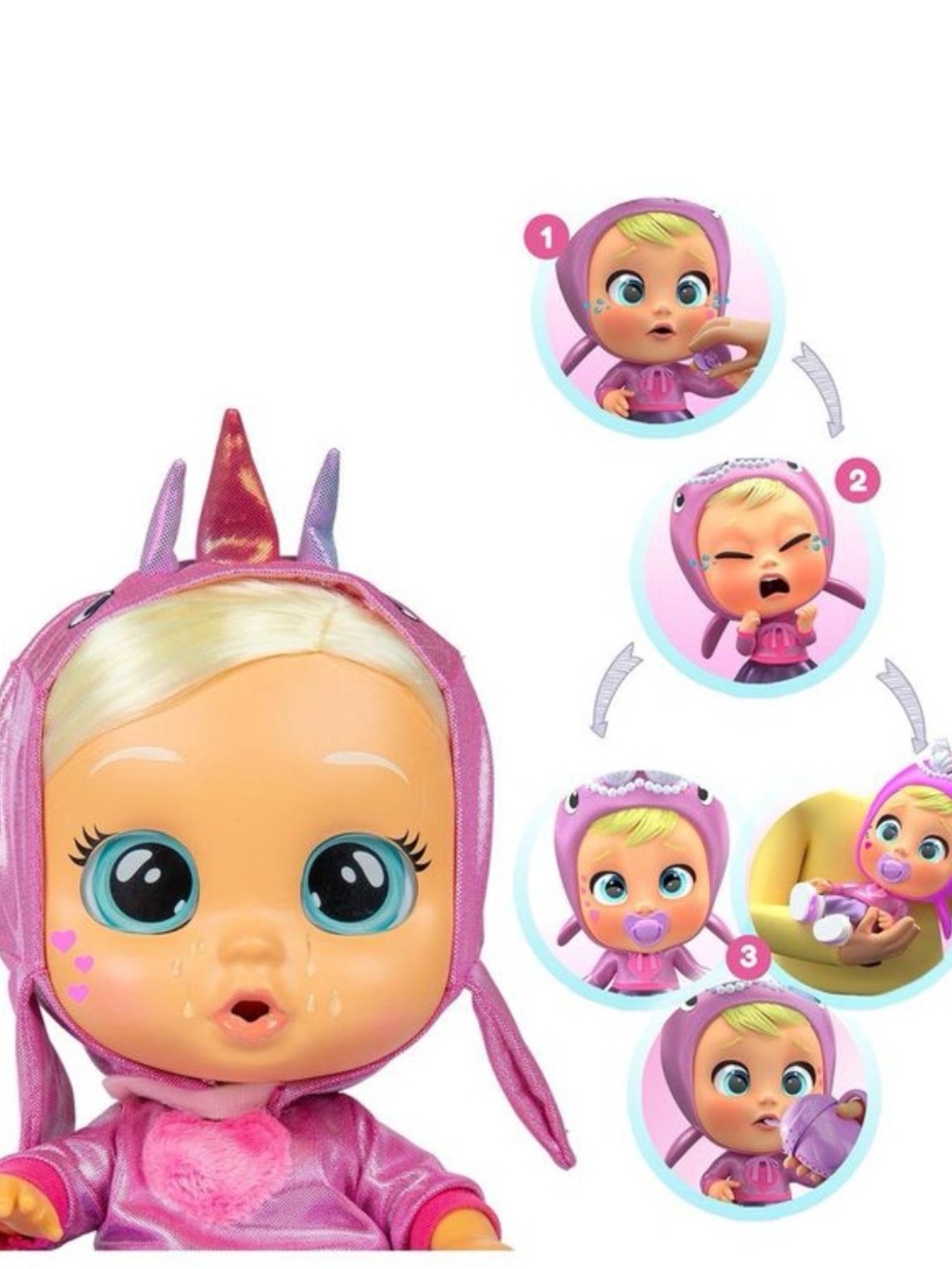 Interactive Unicorn Costume Baby Doll - Pink